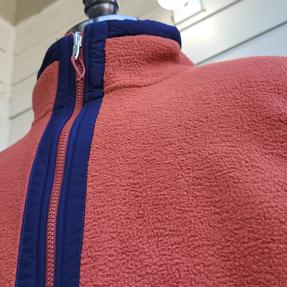 THE‎ NORTH FACE Carbondale Dark Orange Weave Fleece Polyester XL Full Zip Vest